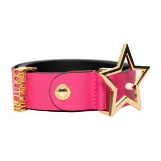 Versace Jeans Couture Logo Lettering Buckle Belt - Dames - Riemen - Roze - 80 CM - Leer - Accessoires