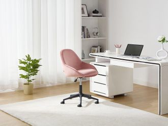 Vente-Unique Sedia da ufficio Altezza regolabile Velluto Rosa - NAODY