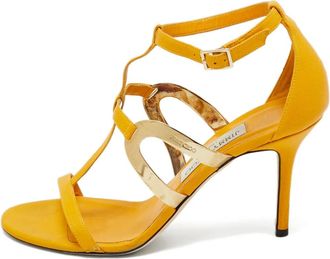 Jimmy Choo London Sandali in pelle con cinturino a T - Giallo