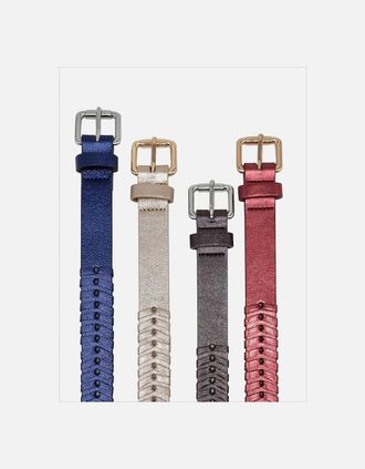 Nooki Design Womens Bradley Woven Belt-Pink - Size: ML