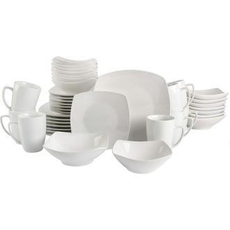 Gibson Home Everyday Square 40-Piece Expanded Dinnerware Set in White at Nordstrom