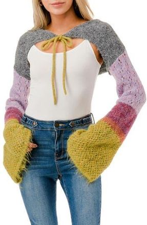 MARCUS ADLER Colorblock Crocheted Bolero in Lilac at Nordstrom Rack