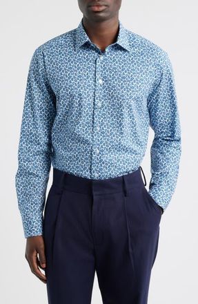 Etro Roma Paisley Cotton Stretch Poplin Dress Shirt in Stampa F.do Bianco at Nordstrom, Size 42 - R