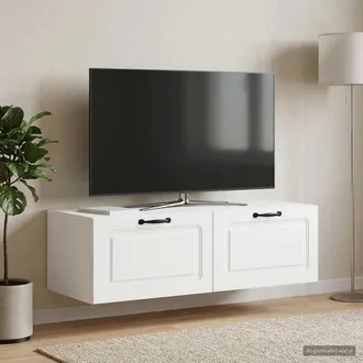 vidaXL Vidaxl Mobile Porta Tv Da Muro Bianco 98 X 41 X 30 Cm