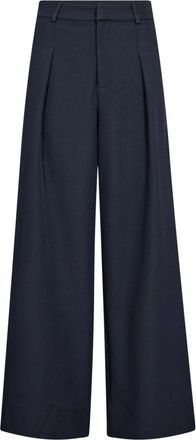 Co'Couture Luna CC Pleat Pant - Dames - Wijde Broeken - Blauw - XL - Leer - Broeken