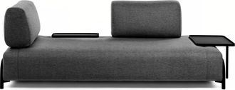 K Home 3-Sitzer Designsofa Flexx 232 cm mit kleinen Tablett - Anthrazit