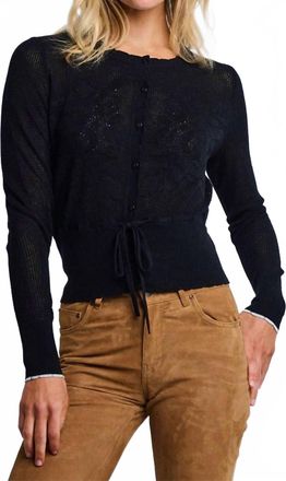 Lisa Todd Flirt Crew Neck Cardigan In Black