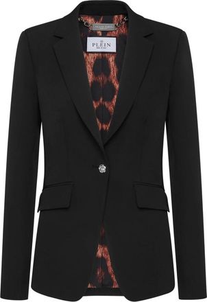 Philipp Plein Fitted Cady Blazer Crystal Skull - Dames - Blazers - Zwart - L - Leer - Jassen