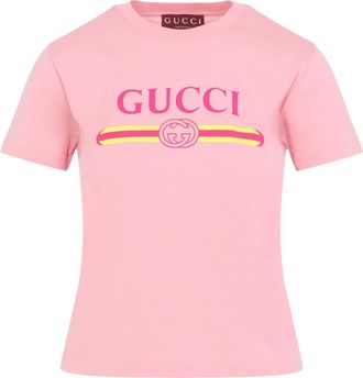 Gucci Hued Blush Pink Cotton T-Shirt-Donna