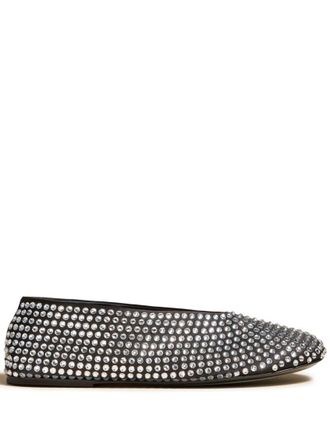 Khaite Black Crystal Ballet Flats