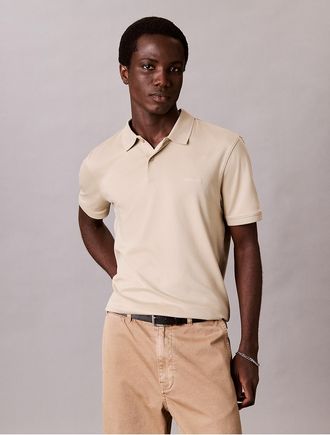 Calvin Klein Mens Liquid Touch Polo Shirt - Brown - 2XL