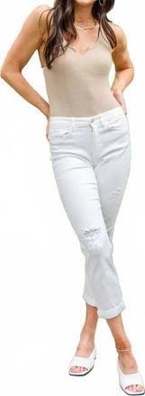 Judy Blue Snow Mid Rise Boyfriend Jeans In White