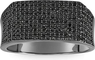 Pompeii3 1Ct Black Diamond Mens Black Gold Pave Wedding Ring