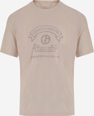 Giorgio Armani Viskose-T-Shirt mit Logo-Print