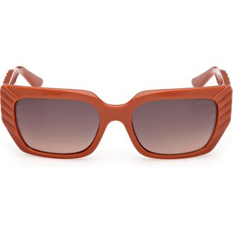 Guess Rectangular Sunglasses in Orange/Gradient Brown at Nordstrom Rack