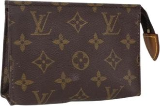 Louis Vuitton Pre-owned Monogram Pouch - Dames - Vintage Clutch - Bruin - ONE Size - Leer - Vintage