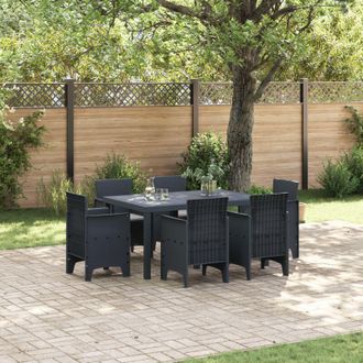 vidaXL Set da Pranzo per Giardino 7 pcs Antracite Rattan Polt - Vidaxl