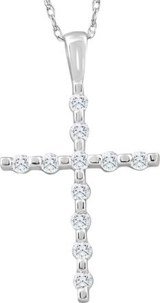Pompeii3 1/5Ct Diamond Cross Pendant 10k White Gold 18 10k Gold Necklace