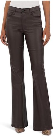 Kut from the Kloth Ana High-Rise Fab Ab Flare-Baby Dn All Over Womens Jeans Chocolate : 12 33, Cotton/Denim/Elastane