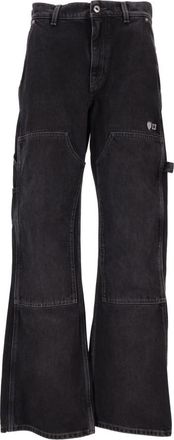Off-white Black Panelled Flared Jeans