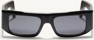 Valentino Occhiale Rettangolare In Acetato unisex NERO/GRIGIO 52