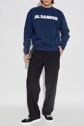 Jil Sander Sweatshirt With Logo, Mens, Navy Blue