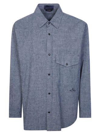 Stone Island Embroidered Classic Collar Button-Up Shirt