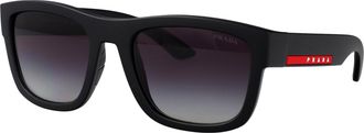 Prada 0PS Nylon Square-Frame Sunglasses - Black