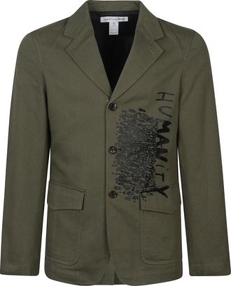 Comme Des Gar&ccedil;ons Gedrukte Blazer Jas - Heren - Blazers - Groen - M - Katoen - Jassen