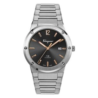 Ferragamo F-80 Classic Quartz Black Dial Mens Watch SFDT02423