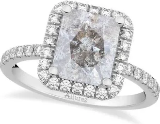 Allurez Salt & Pepper Diamond & Diamond Engagement 14k in 3.32Ct/white Gold at Nordstrom, Size 8.5