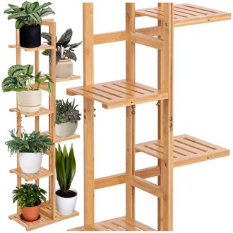 OEM Soporte Para Plantas De Bamb&uacute; Natural Hervel Con 7 Estantes