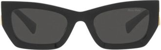 Miu Miu Sole Mu 09W Zonnebril - Dames - Zonnebrillen - Zwart - ONE Size - Accessoires