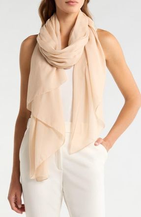 Nordstrom Silk Scarf in Champagne at Nordstrom