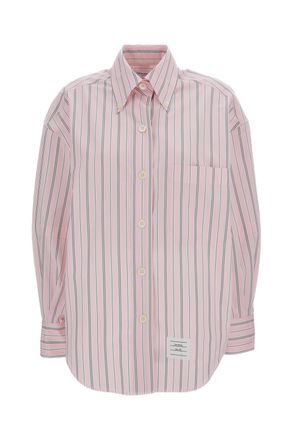 Thom Browne Pink Supersized Striped Cotton Shirt