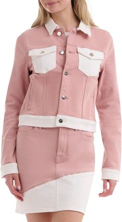 7 For All Mankind Colorblock Cropped Trucker Jacket