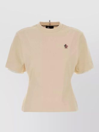 Moncler stretch cotton fitted crew neck t shirt
