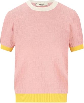Fendi Round-neck Knitwear, female, Pink, Size: 2XS Pullover Magnolia-26