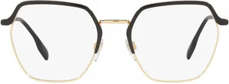 Burberry Geometric Full Rim Metal Eyeglasses - Gold