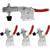 OEM Gh-201-b - Juego De 4 Abrazaderas De Palanca Verticales Con Base Horizontal - Capacidad De 90 Kg - Crezuo