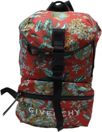 Givenchy Pre-owned Backpacks, female, Multicolor, Size: ONE SIZE Pre-owned Floral-Print Rucksack Backpack in Multicolor Nylon