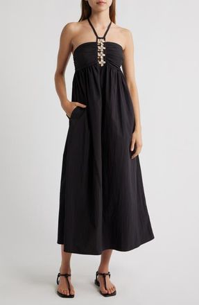 Rails Palazzo Halter Midi Dress in Black at Nordstrom, Size Medium
