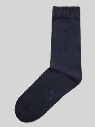 Falke Socken mit Label-Schriftzug Modell FAMILY in Marine, Größe 35-38