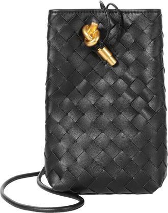 Tiffany & Fred Handwoven Mini Leather Bucket Bag