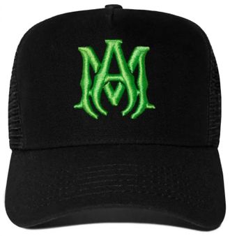 Amiri M A Logo Trucker Hat In Black