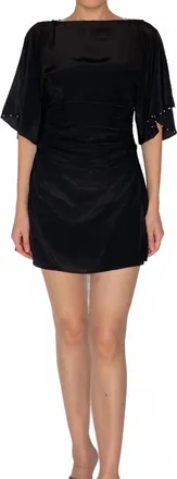 Hemant & Nandita Boat Neck Short Dress In Black