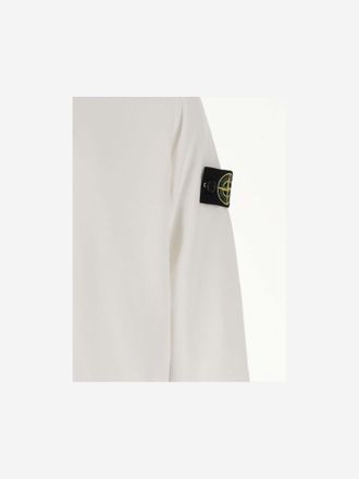 Stone Island Logo-Patch Cotton Sweatshirt - White