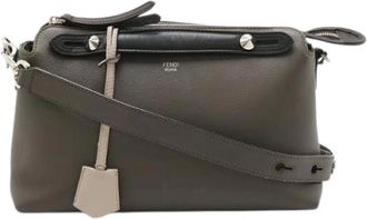 Fendi Pre-owned Cross Body Bags, female, Gray, Size: ONE SIZE Pre-owned Leather Cross Body Bag