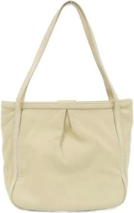 Loewe Pre-owned Shoulder Bags, female, Beige, Size: ONE SIZE Pre-owned Leather Shoulder Bag