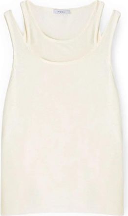 Motivi T-Shirts - Dames - Tops zonder mouwen - Wit - M - Linnen - Tops